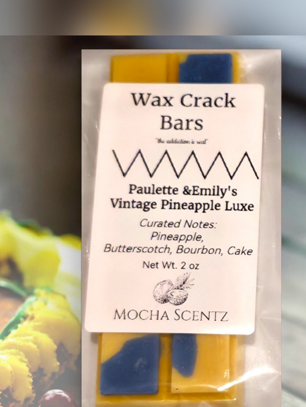 2oz Coconut Soy Wax Melt- Paulette & Emily Vintage Pineapple Luxe